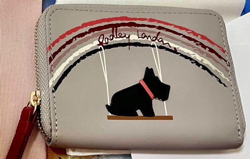Free Smartpac Authentic Radley London Small Leather Zip Around Wallet Doggie Swinging on a Rainbow For Sale
