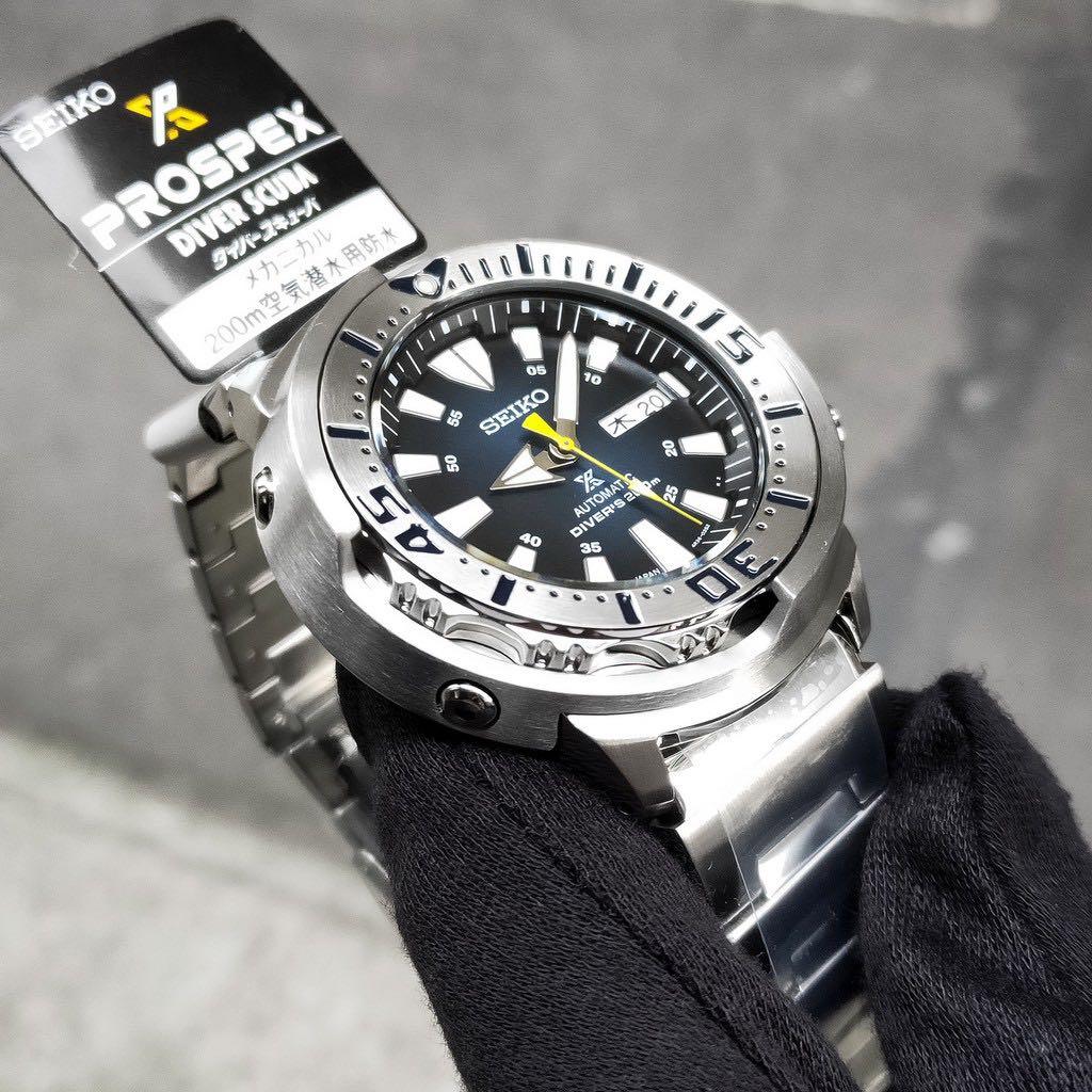 日版Seiko 精工SBDY055 47mm baby tuna 潛水錶漸層藍面, 男裝, 手錶及