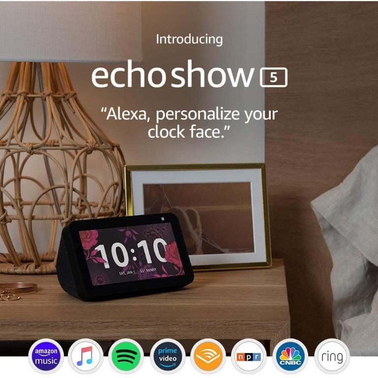 AMAZON ECHO SHOW 5 (Category: Entertainment Systems & Smart Home Devices) located in Taguig. Submitted by urbangizbyinfomax (Listing ID 1119658070, Image 1). Description: Alexa can show you more – Compact 5.5” smart display ready to help manage your day, entertain at a glance, and connect you to friends and family. Made to fit your life – Cook along to step-by-step recipes. Easily update to-do lists and calendars. Choose the clock face that fits 