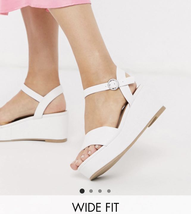 ASOS Wide Fit Flatform Sandals Women s Fashion Footwear Sandals on Carousell