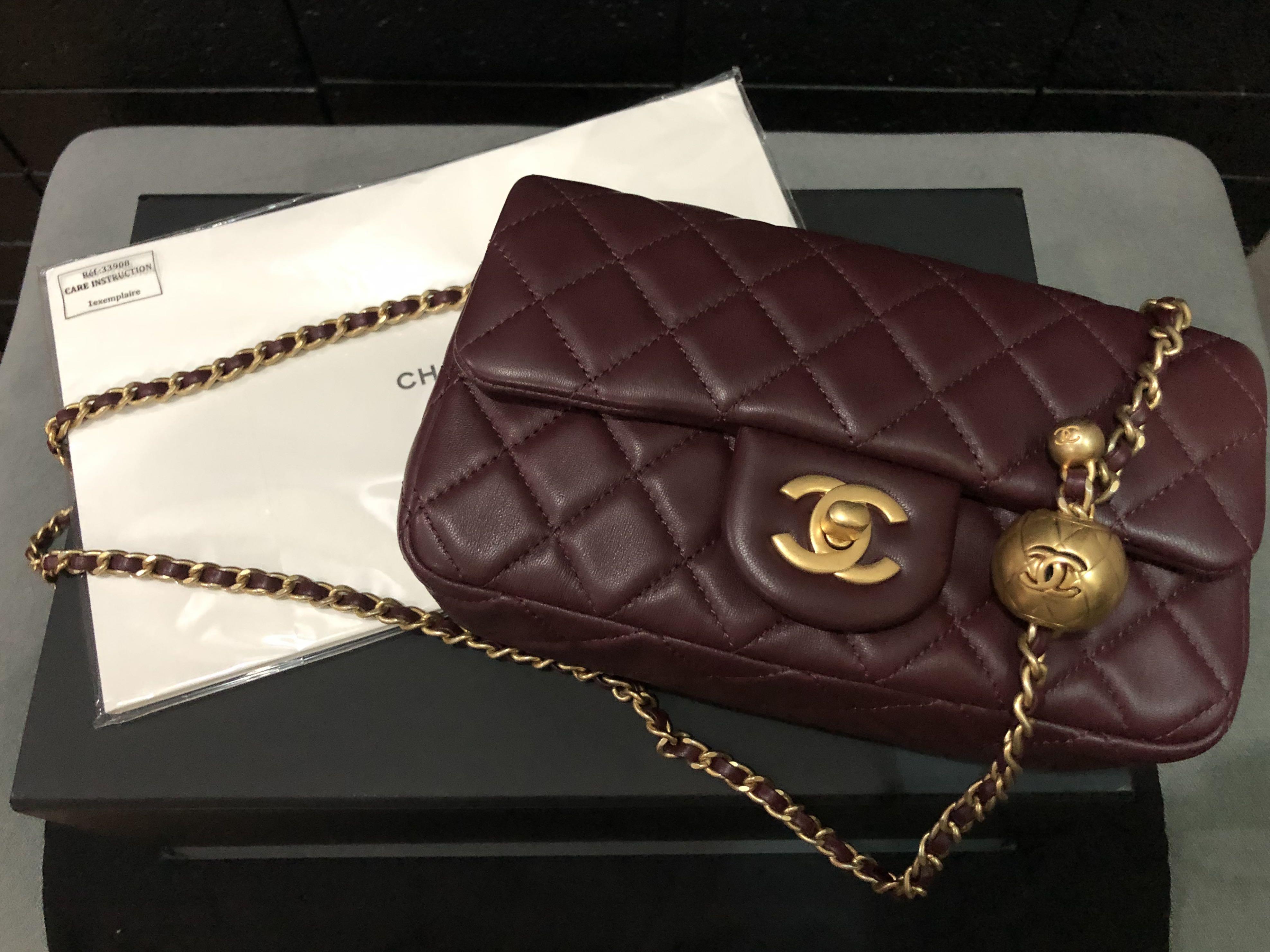 CHANEL Lambskin Quilted CC Pearl Crush Mini Flap Light Grey 588176   FASHIONPHILE