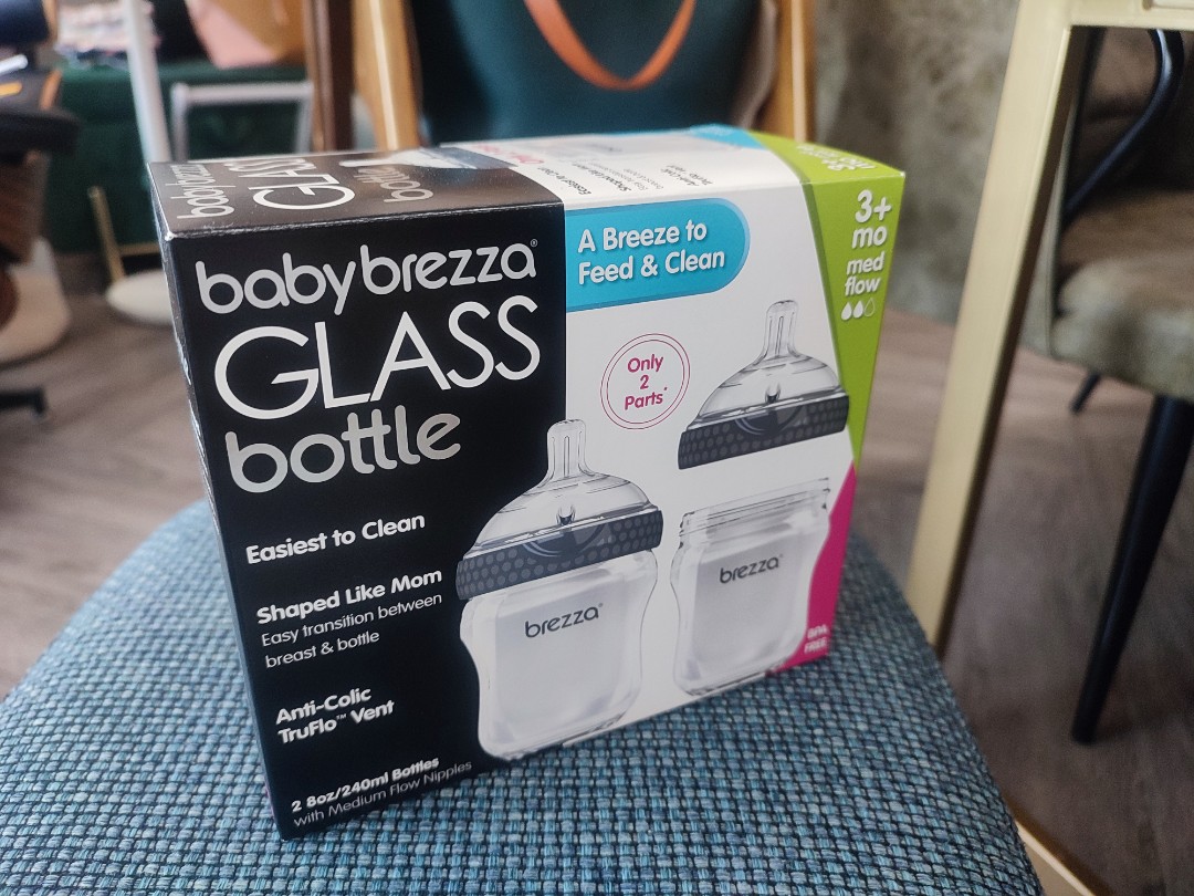 Baby Brezza glass milk bottle Babies Kids Nursing Feeding