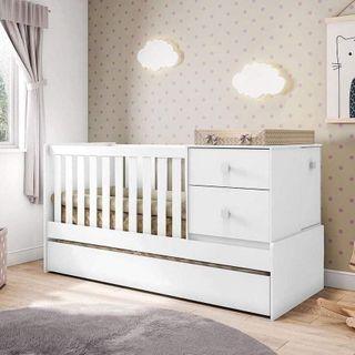 Baby crib with pullout bed