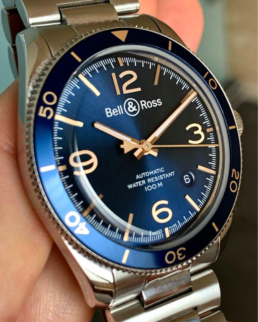 Bell Ross BR V2 92 Aeronavale Aviator Pilot Watch Genuine