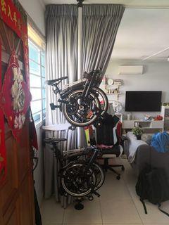 Bicycle rack pole two hanger suitable for HDB height