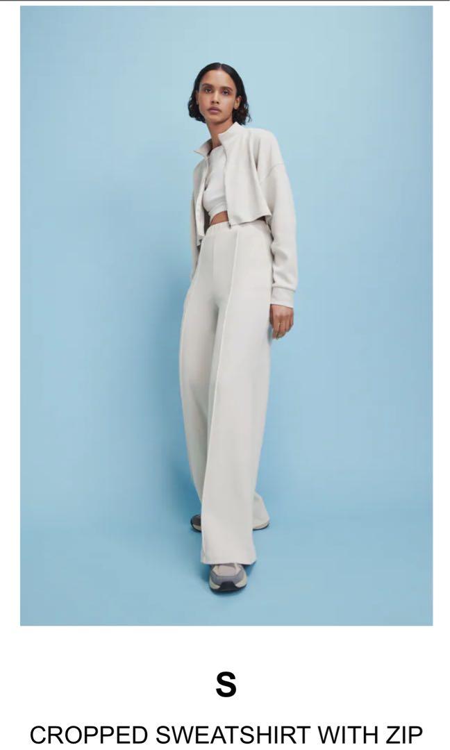 cropped sweatshirt with zip zara
