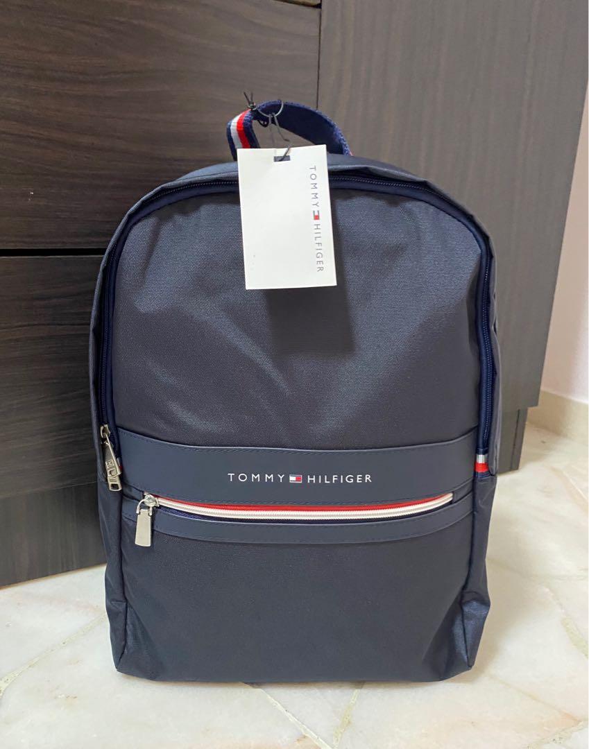 Brand New] Tommy Hilfiger Navy Backpack - (Classic), Men's Fashion 