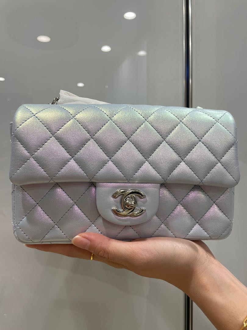 Chanel 21K mini flap in iridescent calf, Luxury, Bags & Wallets on Carousell