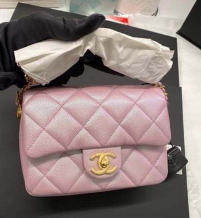 ON HOLD Chanel 21k my perfect mini iridescent pink mini square BNIB, Luxury,  Bags & Wallets on Carousell