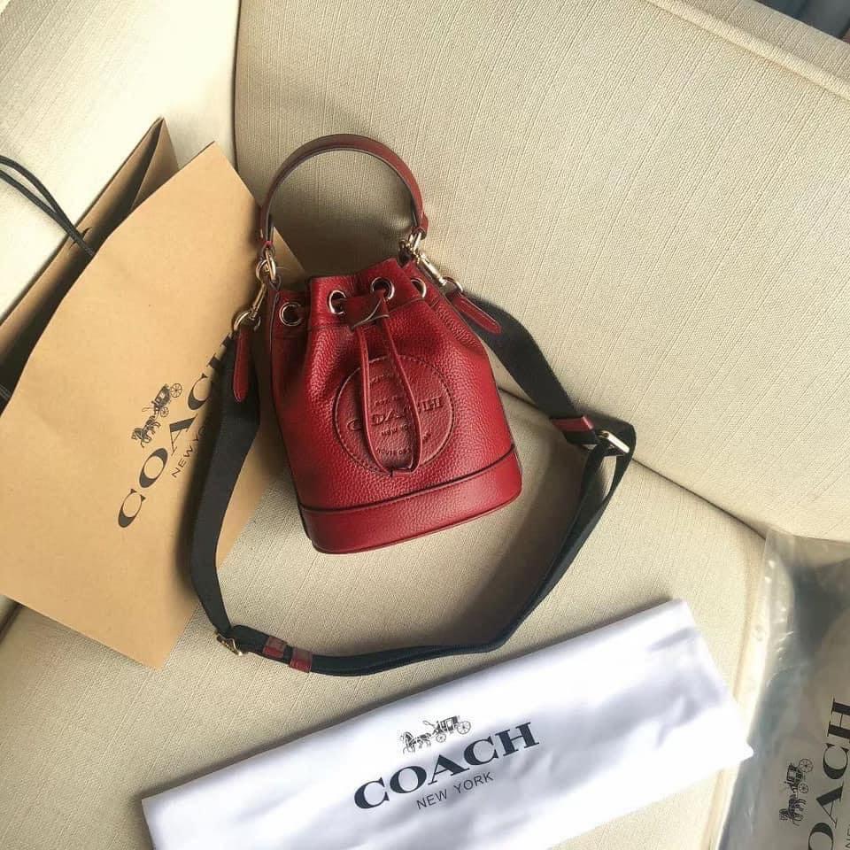 red coach bucket bag