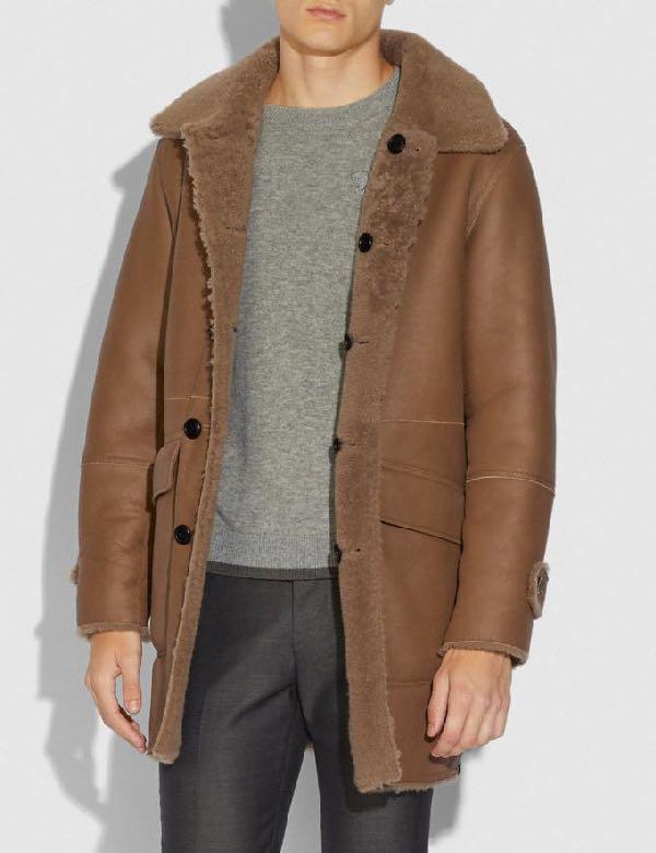 Coach reversible deals shearling coat