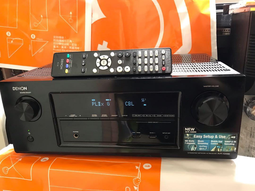 DENON AVR-X2000 (7.1AV擴音機）, 音響器材, Soundbar、揚聲器、藍牙