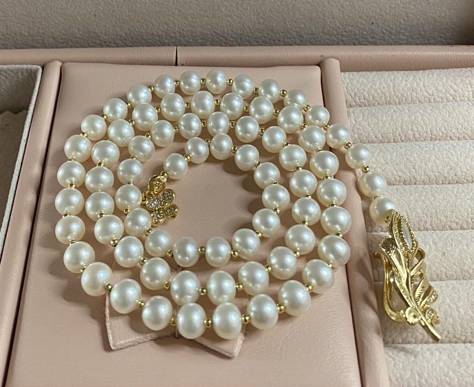 White pearl outlet long necklace