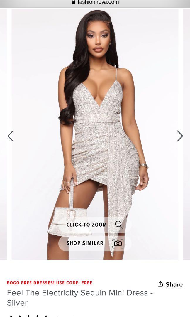 White and top silver party dress
