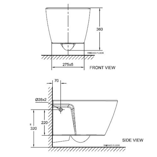 GROHE American Standard Wall Hung Toilet CL311976DACTPTN1, Babies