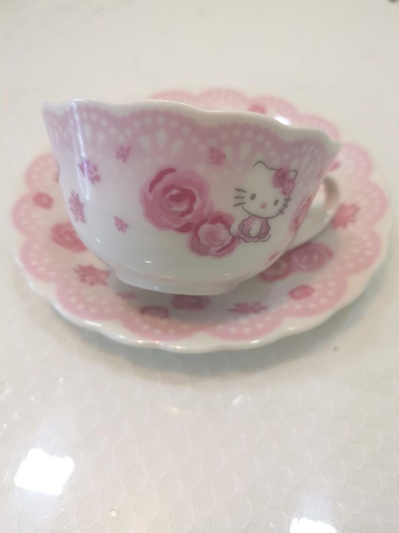 Hello Kitty Cup & Saucer, Furniture & Home Living, Kitchenware