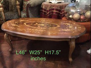 High Quality Italian Oval Center Table with Marquetry