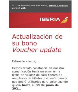 Iberia voucher 價值62.45歐羅