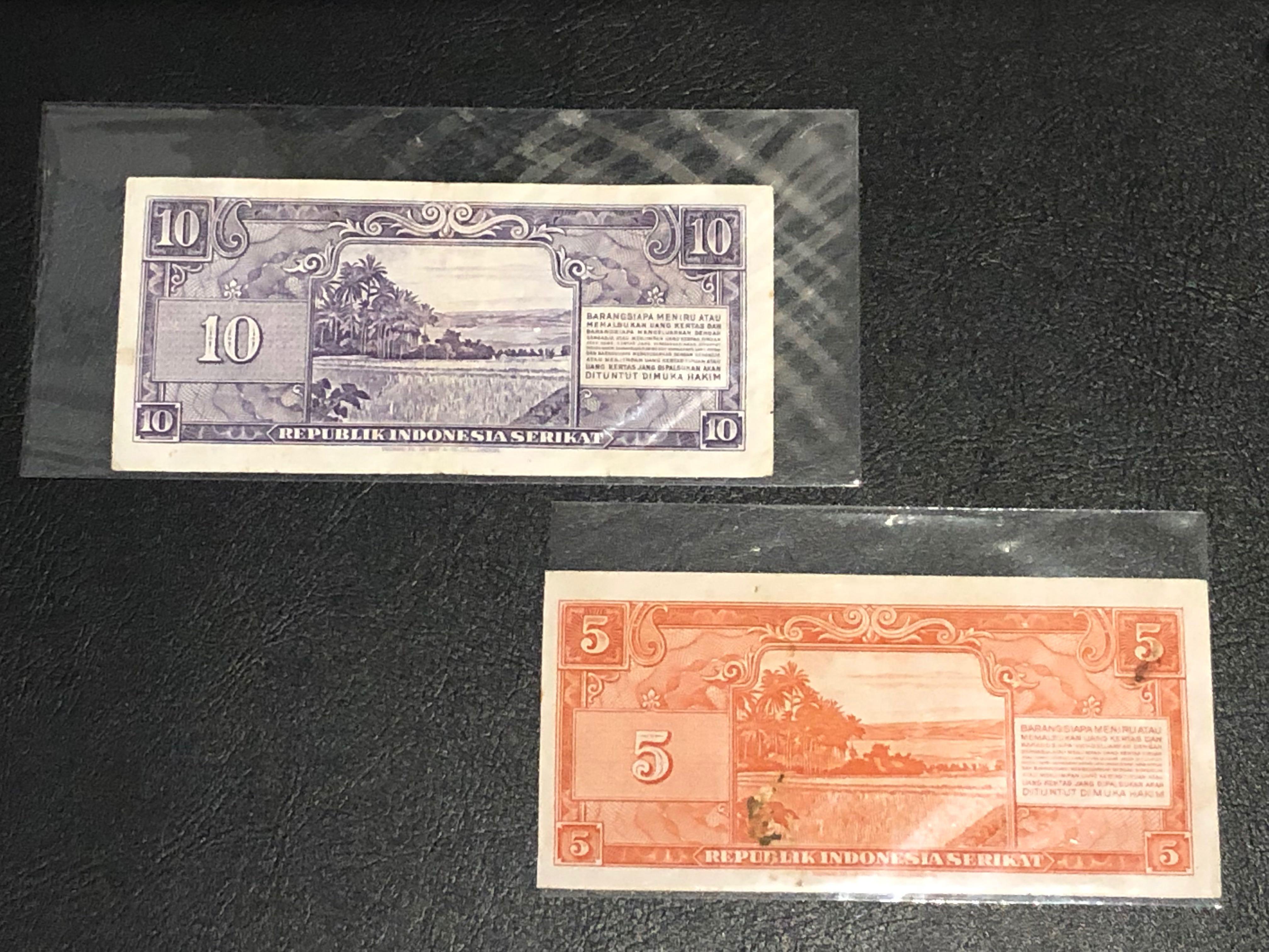 Indonesia 10 Rupiah And 5 Rupiah 1950 Issue Ris Soekarno Sukarno Series Republik Indonesia 