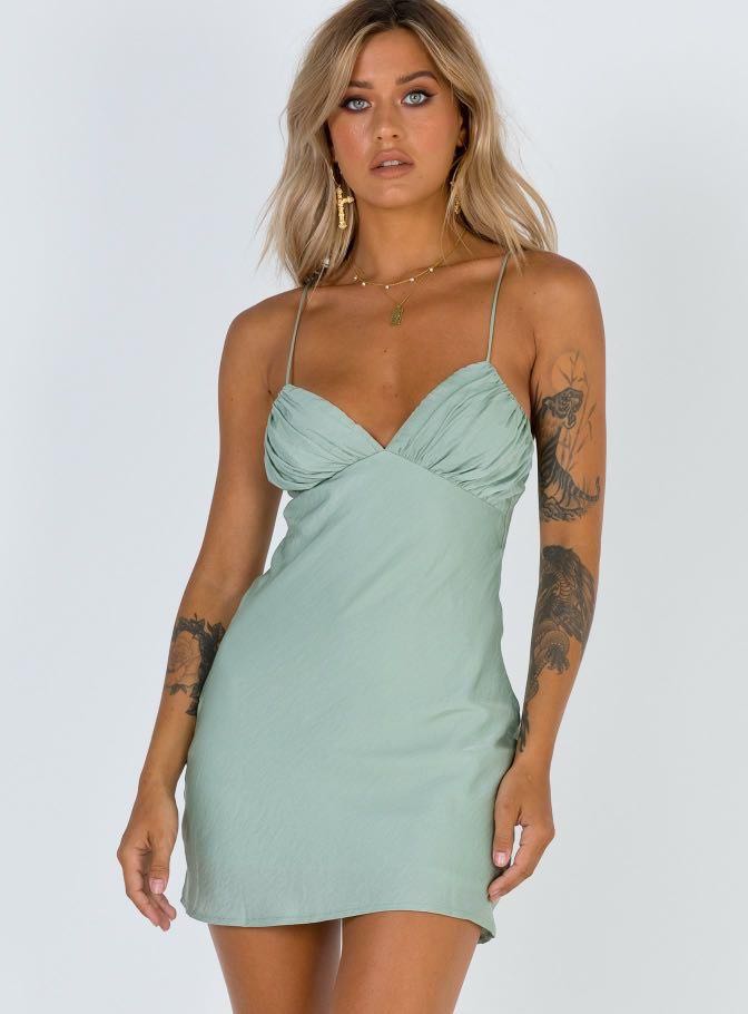 jessa mini dress sage green princess 