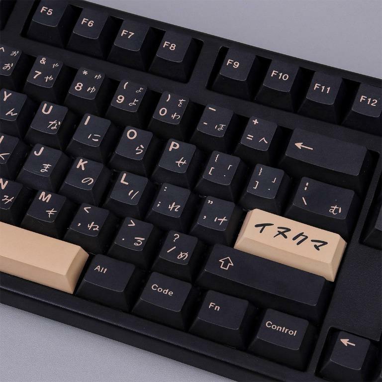 [Keycap] Inukuma Themed Black / Gold Japanese Hiragana Roots PBT themed