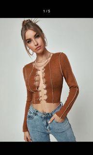 🤎 Lace Up Sweater long sleeve
