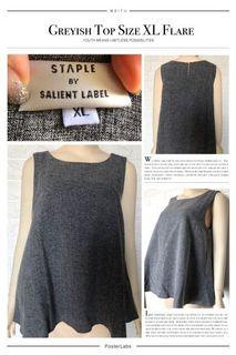 Large Size Flare TOP XL Grey and White Color