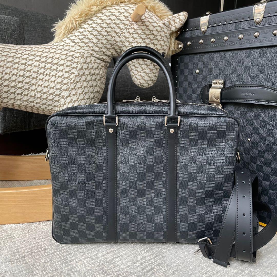 Louis Vuitton Damier Graphite Porte Documents Business PM in Black, Women's