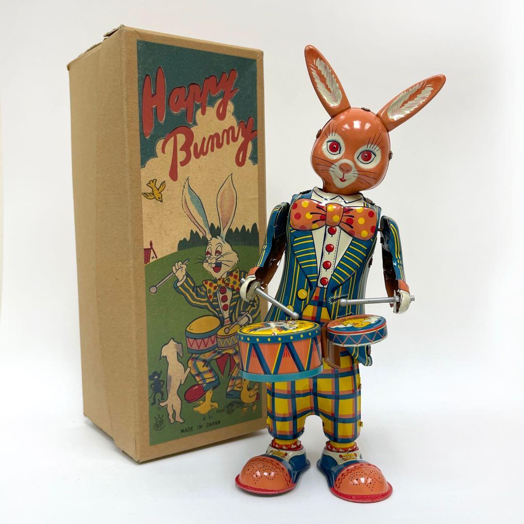 Madd in Japan Happy Bunny Drummer Wind Up Tin Toy 鐡皮兔仔打鼓 