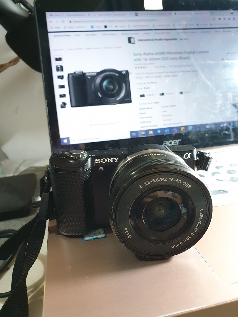 MIRRORLESS CAMERA SONY A5000 WITH LENS, Photography, Cameras on Carousell