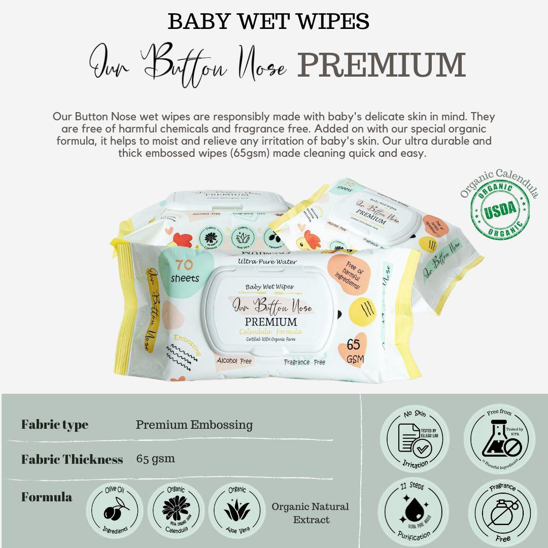 Organic Baby Wet Wipes Tissue Kids Adult Wet wipes Made in Korea Sensitive Skin Alcohol Fragrance Free Certified Safe
