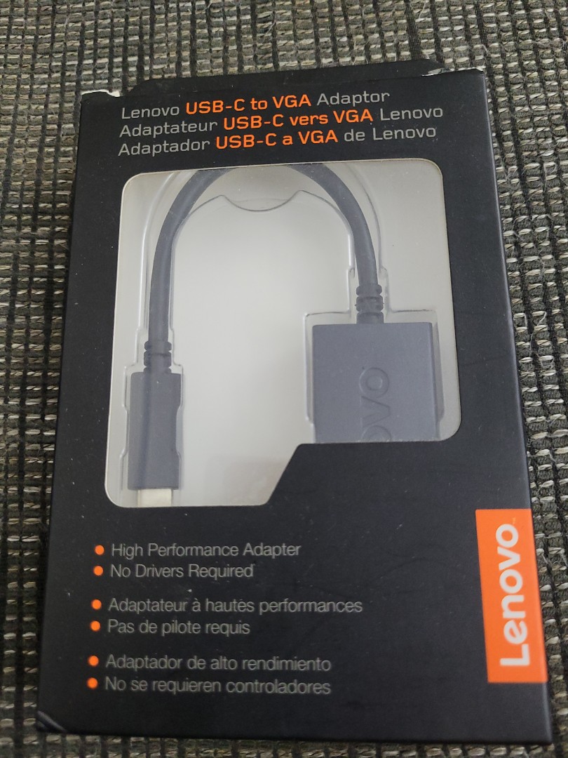Original Lenovo USBC to VGA Adaptor, Computers & Tech, Parts
