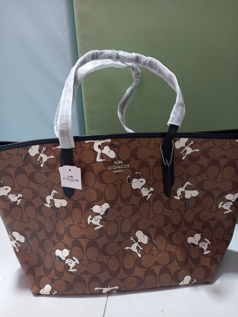 Peanuts X Coach Limited Edition Tote Shoulder Bag, Women's Fashion