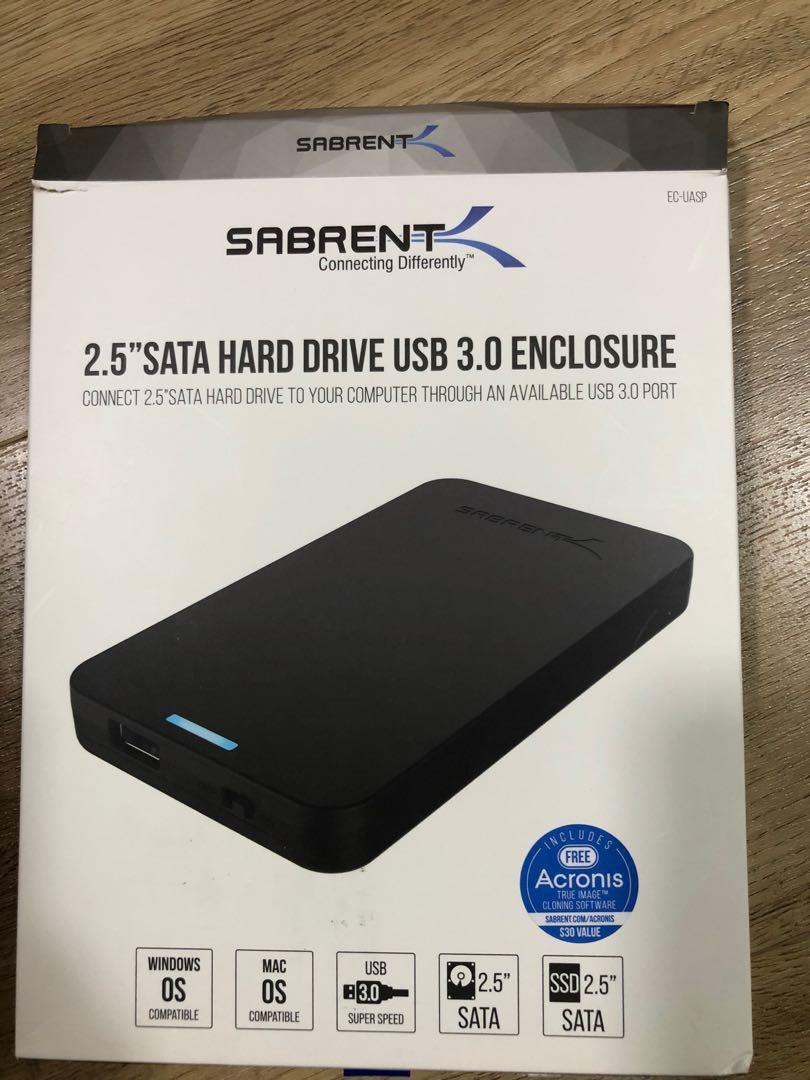 SABRENT 2.5 Inch SATA to USB 3.0 Tool Free External Hard Drive Enclosure  [Optimized for SSD, Support UASP SATA III] Black (EC-UASP)