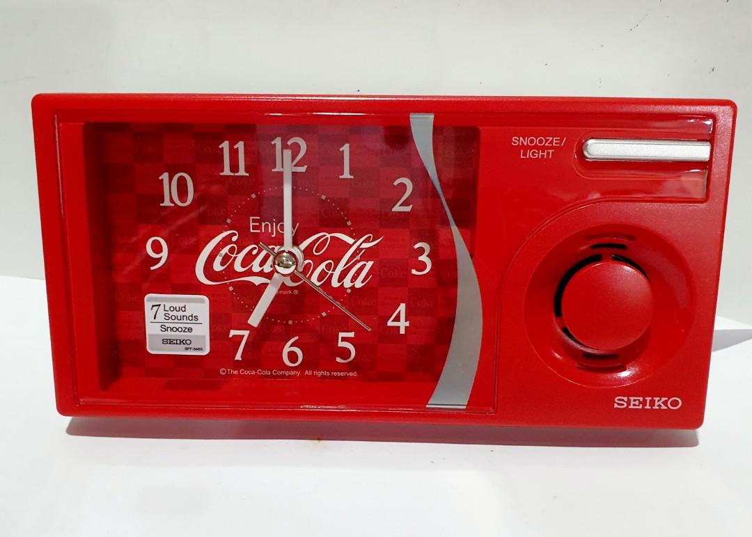SEIKO Alarm cocacola table clock, Furniture & Home Living, Home Decor