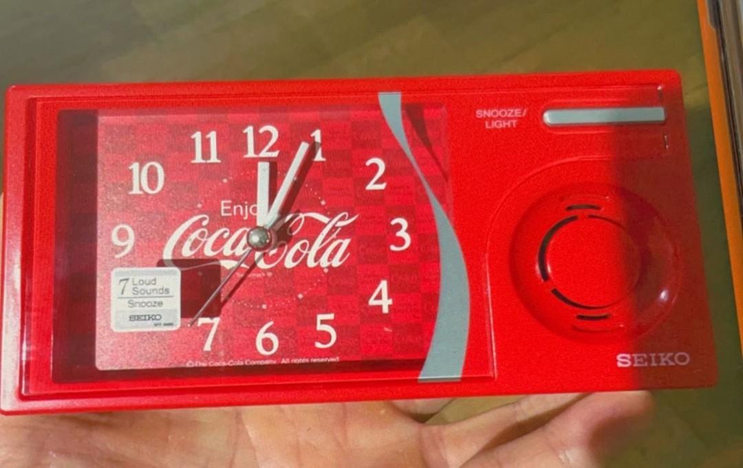 SEIKO Alarm cocacola table clock, Furniture & Home Living, Home Decor