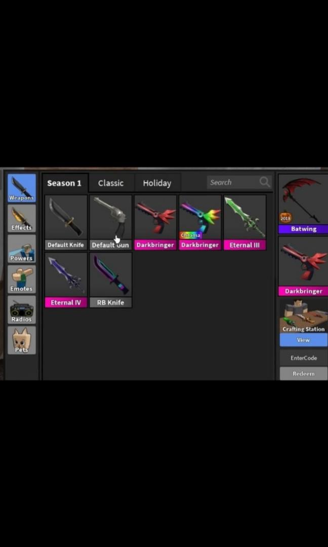 Selling - [Murder Mystery 2] selling mm2 items (guns & Knifes) - EpicNPC