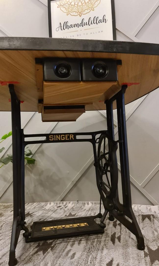 SINGER SEWING MACHINE DINING TABLE, Furniture & Home Living, Furniture ...