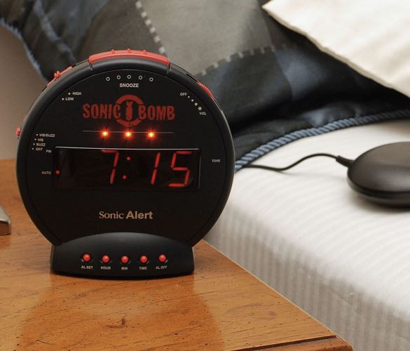 Sonic Bomb Dual Extra Loud Alarm Clock with Bed Shaker, Black Sonic