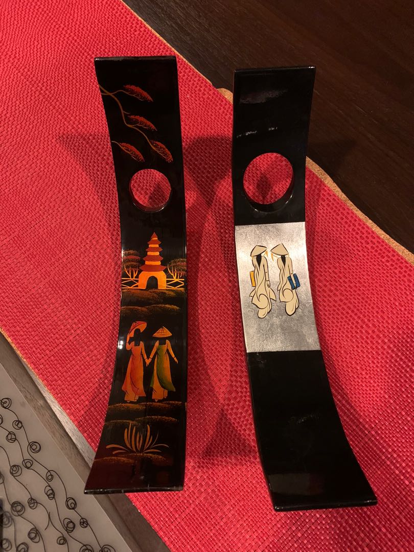 Vietnamese lacquerware wine bottle holders, Furniture & Home Living