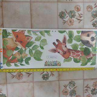 [SALE] Wall Sticker - Giraffe, Dog,  Cat, Elephant and Wolf (1set)