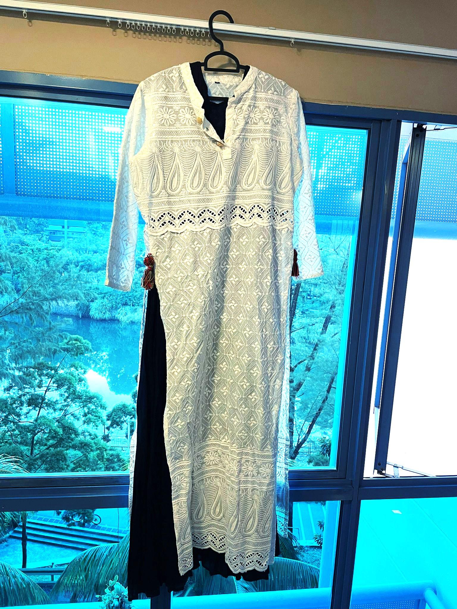 White Navy Blue Pakistani Dress Women s Fashion Dresses Sets