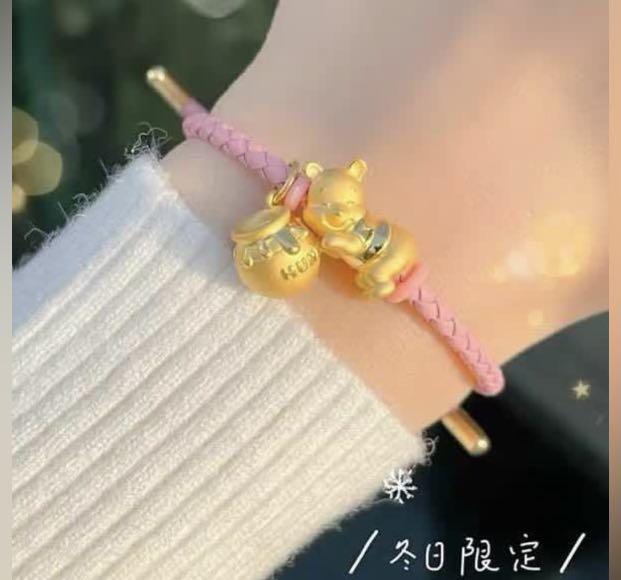 Winnie The Pooh Inspired Bracelet DIY Pendant Crystal Beads Bangle for  Women Party Jewelry Accessories - AliExpress