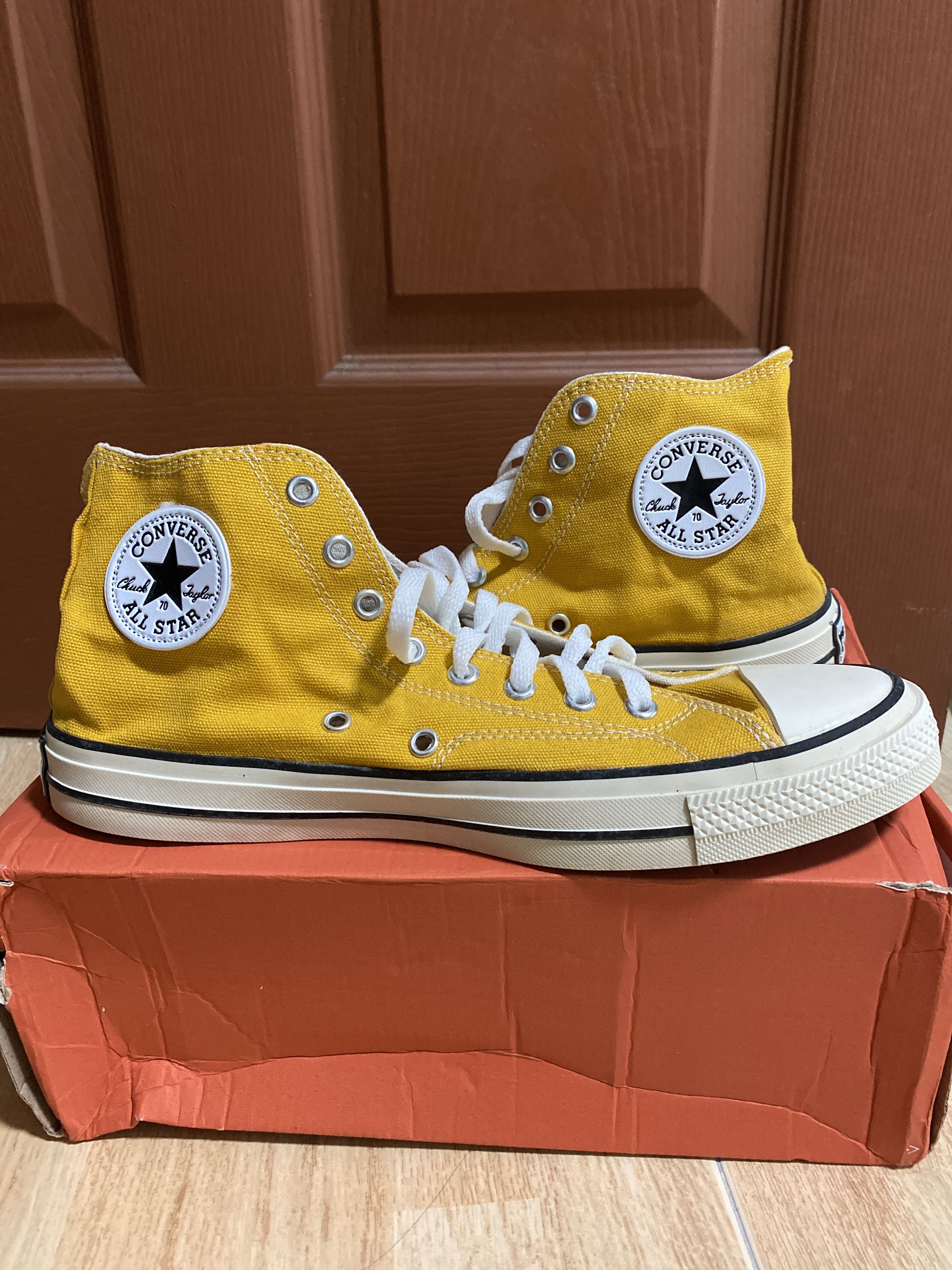 converse yellow high cut