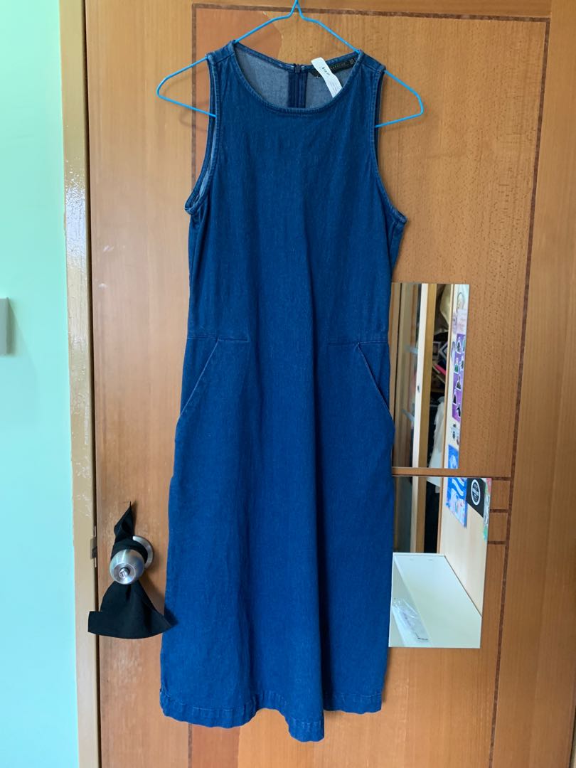Zara denim dress with pockets, Women's Fashion, Dresses & Sets, Dresses