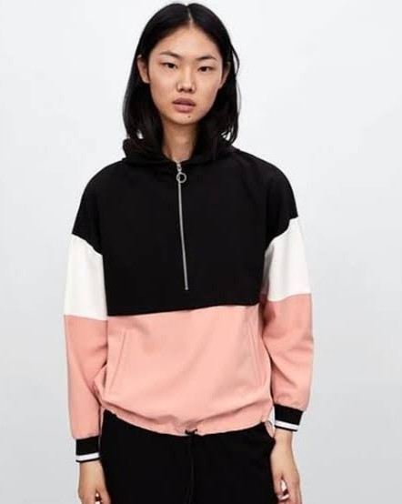 Zara preloved pink black tracktop 