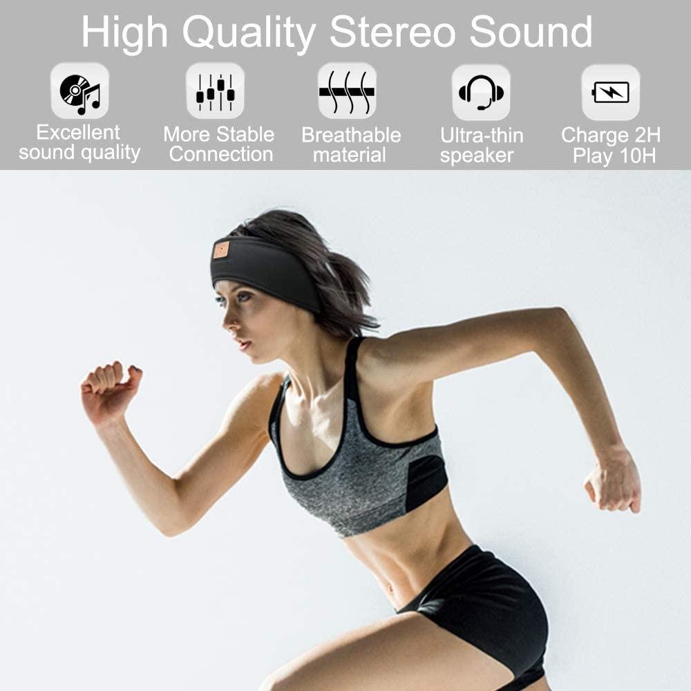 1631 MOITA Sleep Headphones Bluetooth Headband Wireless Sports Headband Headphones with Ultra Thin Soft Sponge Stereo Speakers Headphone Headband for Sleeping Traveling Running Meditation Black Audio ...