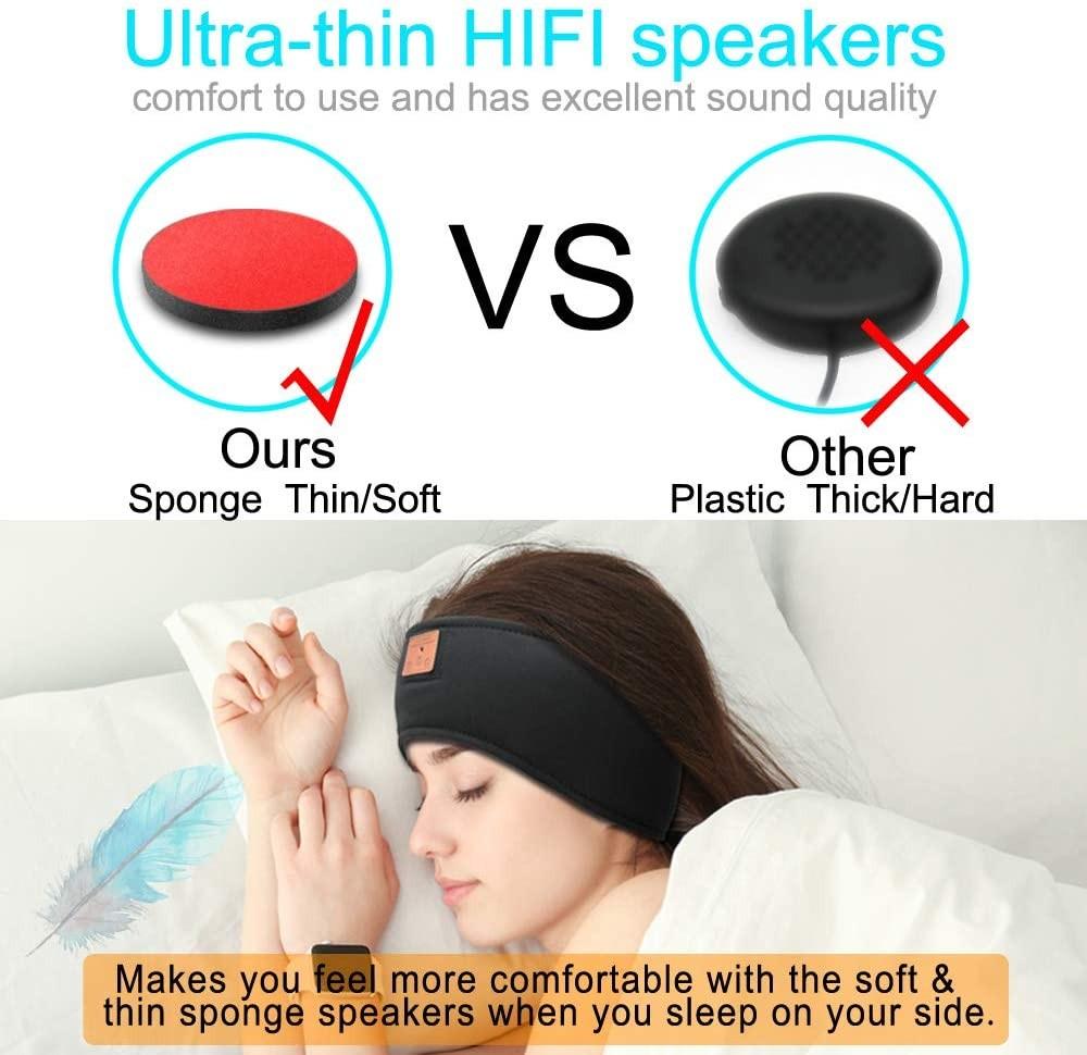 1631 MOITA Sleep Headphones Bluetooth Headband Wireless Sports Headband Headphones with Ultra Thin Soft Sponge Stereo Speakers Headphone Headband for Sleeping Traveling Running Meditation Black Audio ...