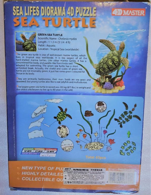 1盒深海海龜4D 立體模型Puzzle Sea Turtle Sea Life Diorama Master
