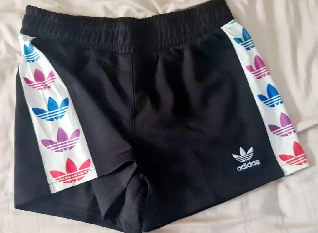 Rainbow adidas shorts online